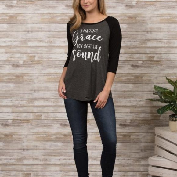 Amazing Grace Elbow Baseball Tunic - Picture 7 of 7